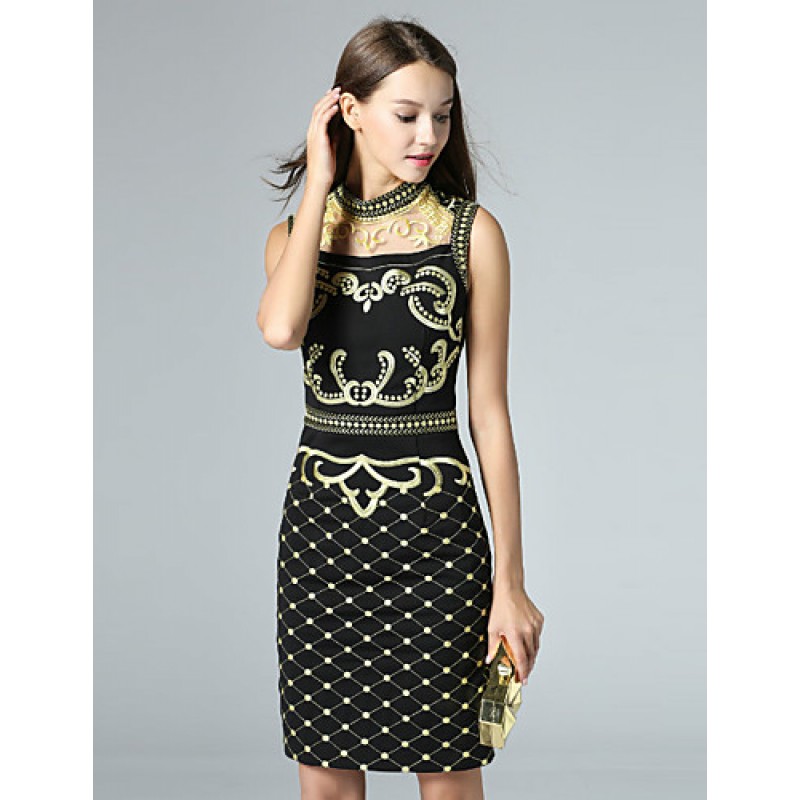  Women's Casual/Daily Sexy Shift Dress,Embroidered...