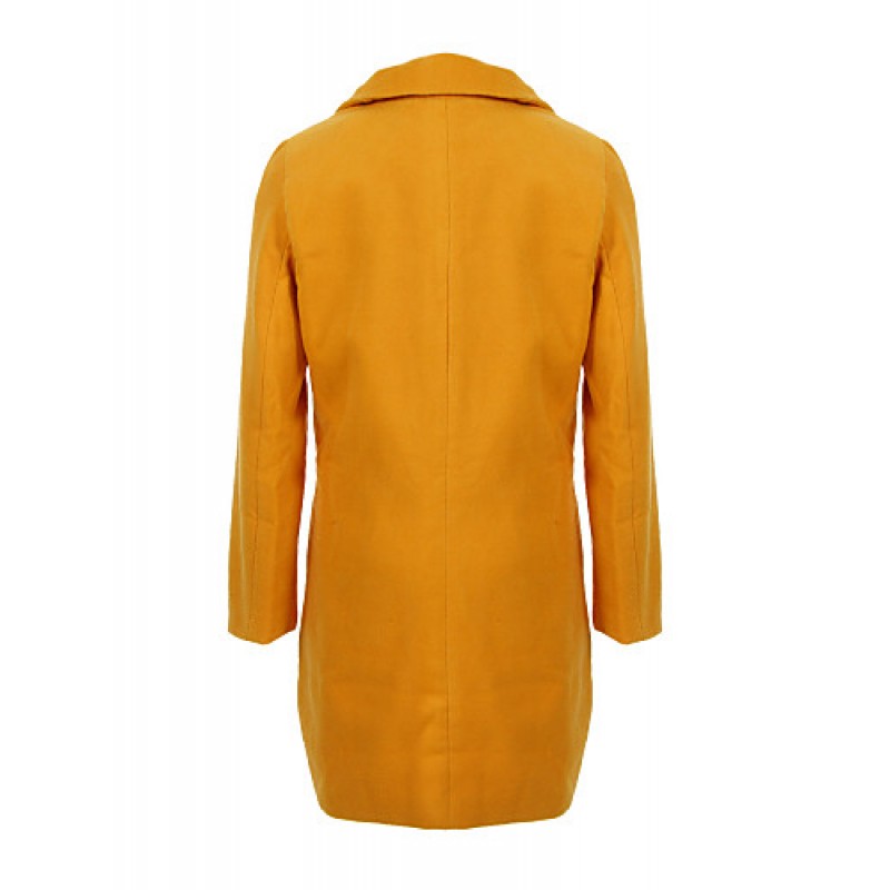 Women's Plus Size Coat,Solid Asymmetrical Long Sleeve Winter Blue / Black / Yellow Others Medium