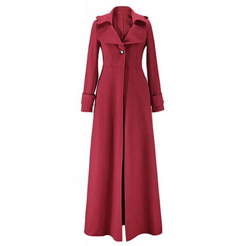 Women'sCoat,Solid Stand Long Sleeve Winter Blue / ...