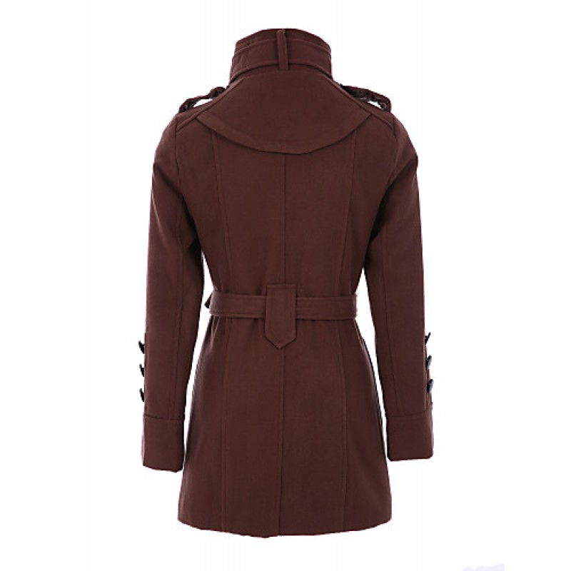 New WomenWoolen Coat Winter Slim Double Breasted Overcoat Winter Coats Long Outerwear for Women